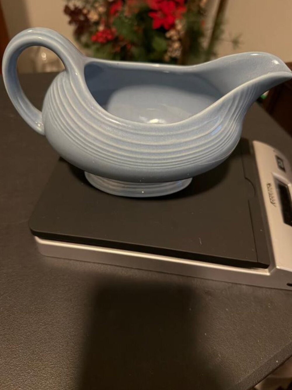 Vtg Fiesta ware Light Blue Gravy Sauce Boat Retired Serving Dish